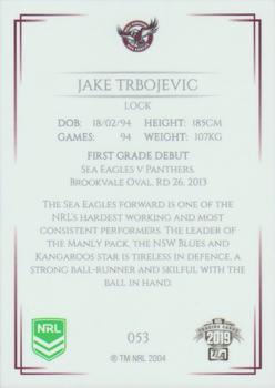 2019 NRL Elite #053 Jake Trbojevic Back